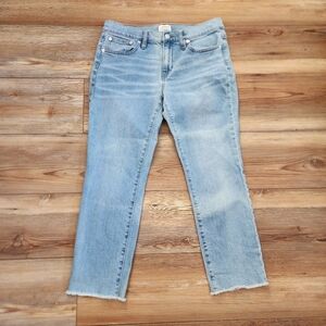 J. Crew Jeans Women's 26P Slim Broken In Boyfriend Blue Denim Cropped